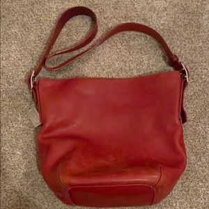 Vintage red coach bucket bag